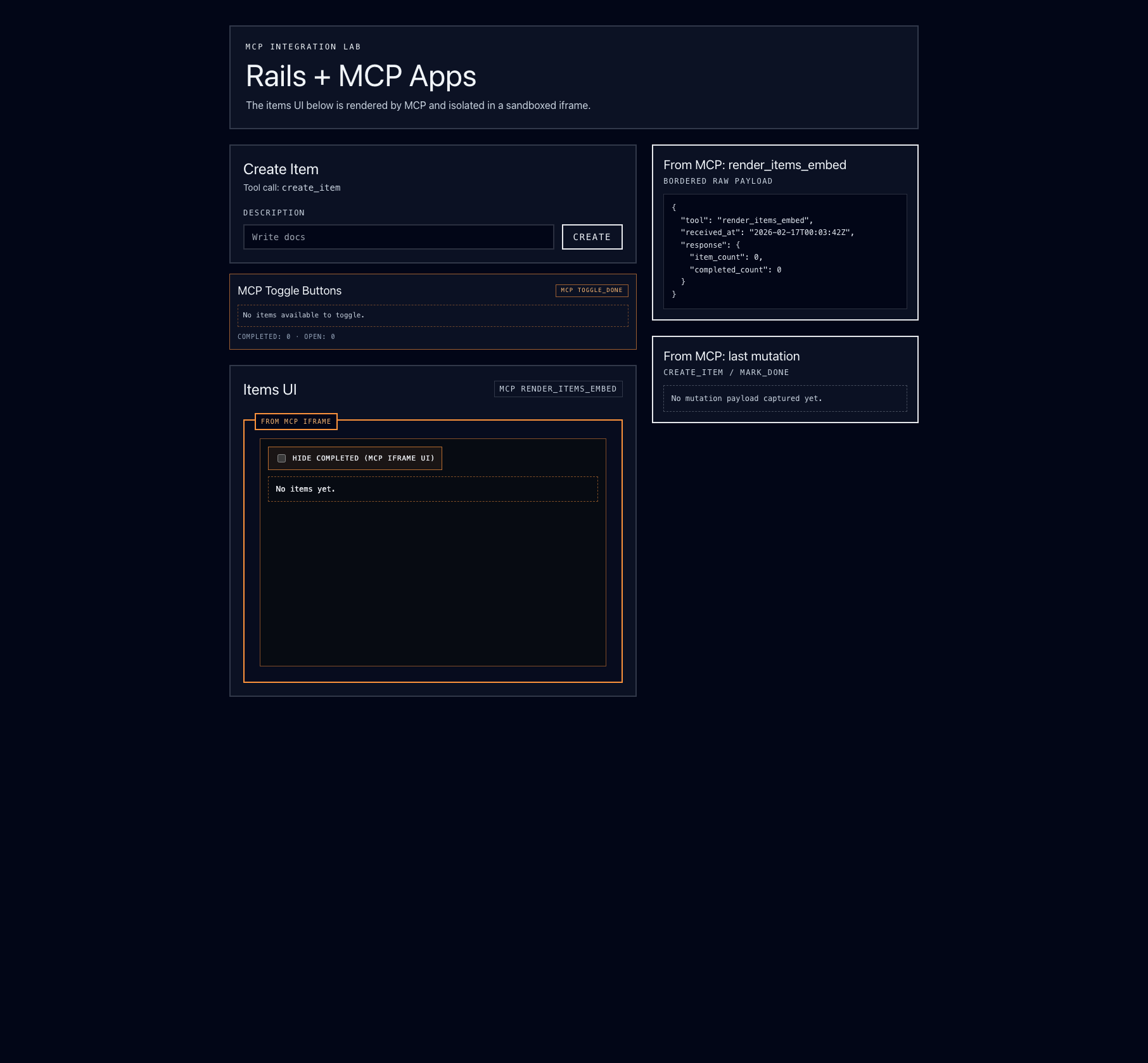 Working MCP Apps example application